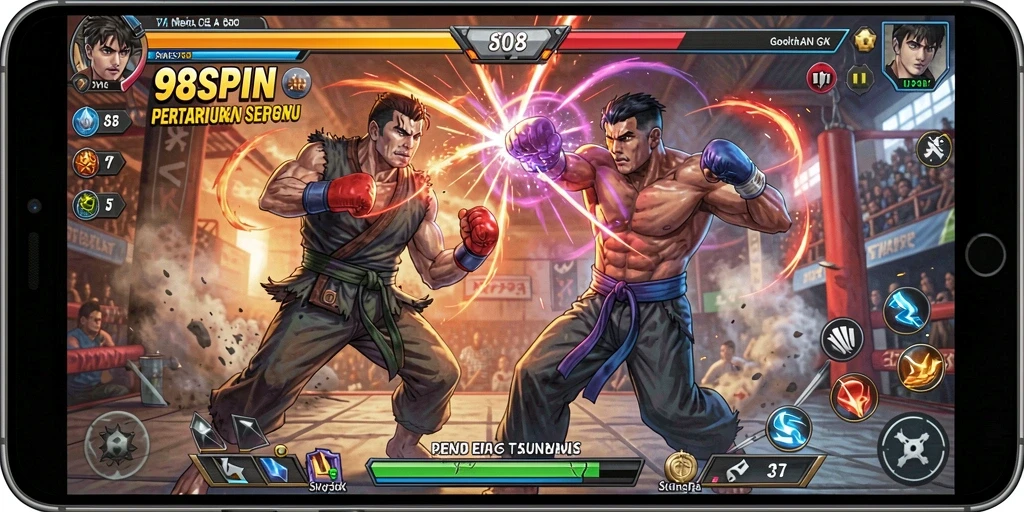 Tampilan gameplay 98SPIN yang mendebarkan dan seru.