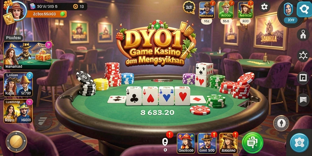 Tampilan gameplay DYO1 yang menakjubkan dan seru dalam dunia Kasino.
