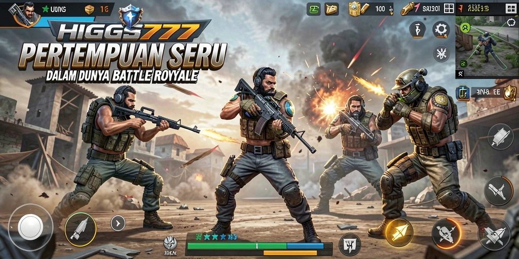 Gameplay intens HIGGS777 yang menampilkan pertempuran seru di medan perang.