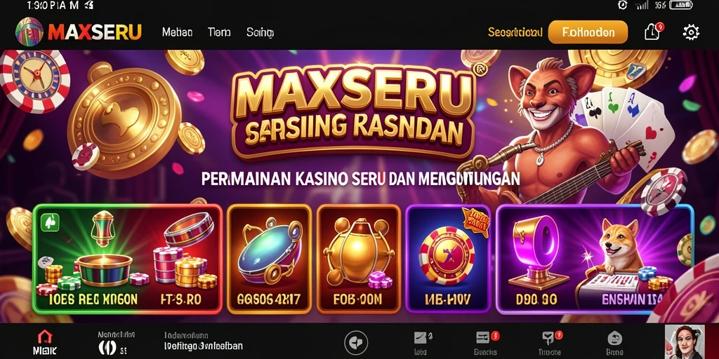 Tampilan utama gameplay kasino yang mendebarkan.