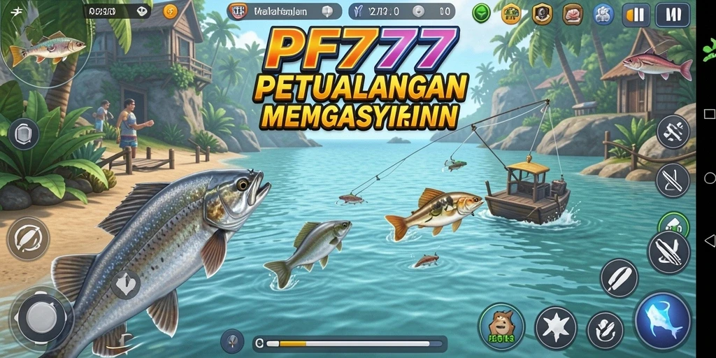 Gameplay PF777 menunjukkan aksi memancing yang menegangkan dan menyenangkan.