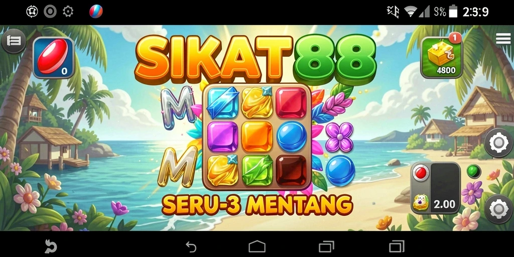 Gameplay SIKAT88 menampilkan tantangan seru dalam Match-3.