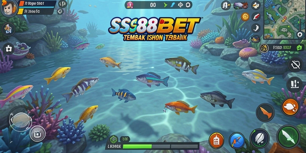Gameplay seru menembak ikan di bawah laut.