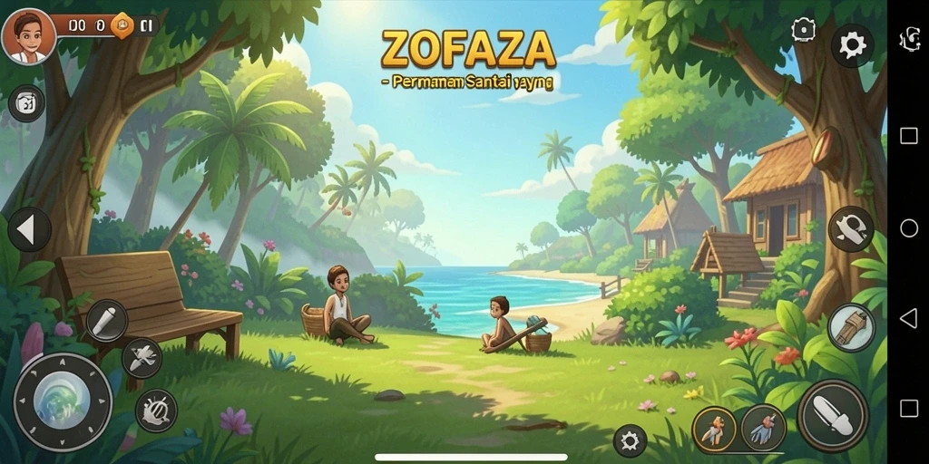 Gameplay ZOFAZA yang penuh warna dan seru.